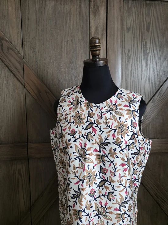 Tory Burch Cream Floral Sleeveless Dress - Picture 2 of 5